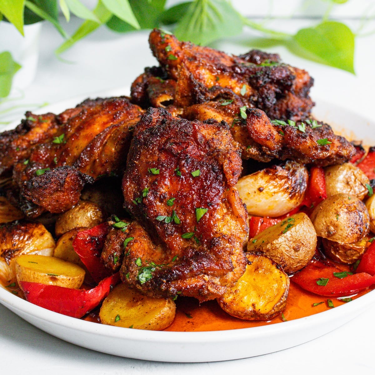Air fryer chicken and potatoes