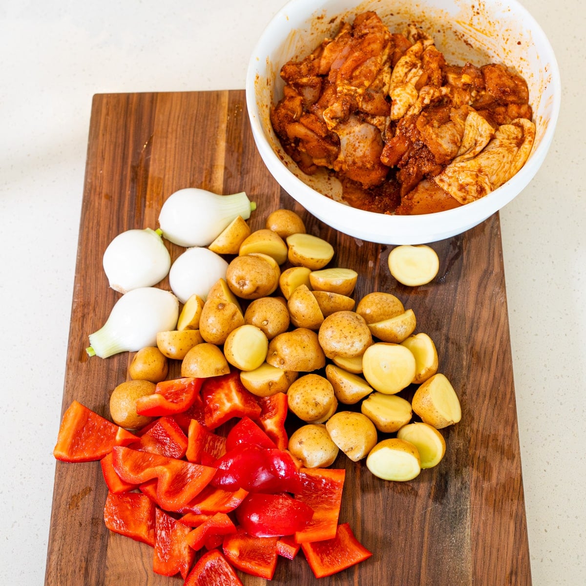 Chicken breast and potatoes in air fryer