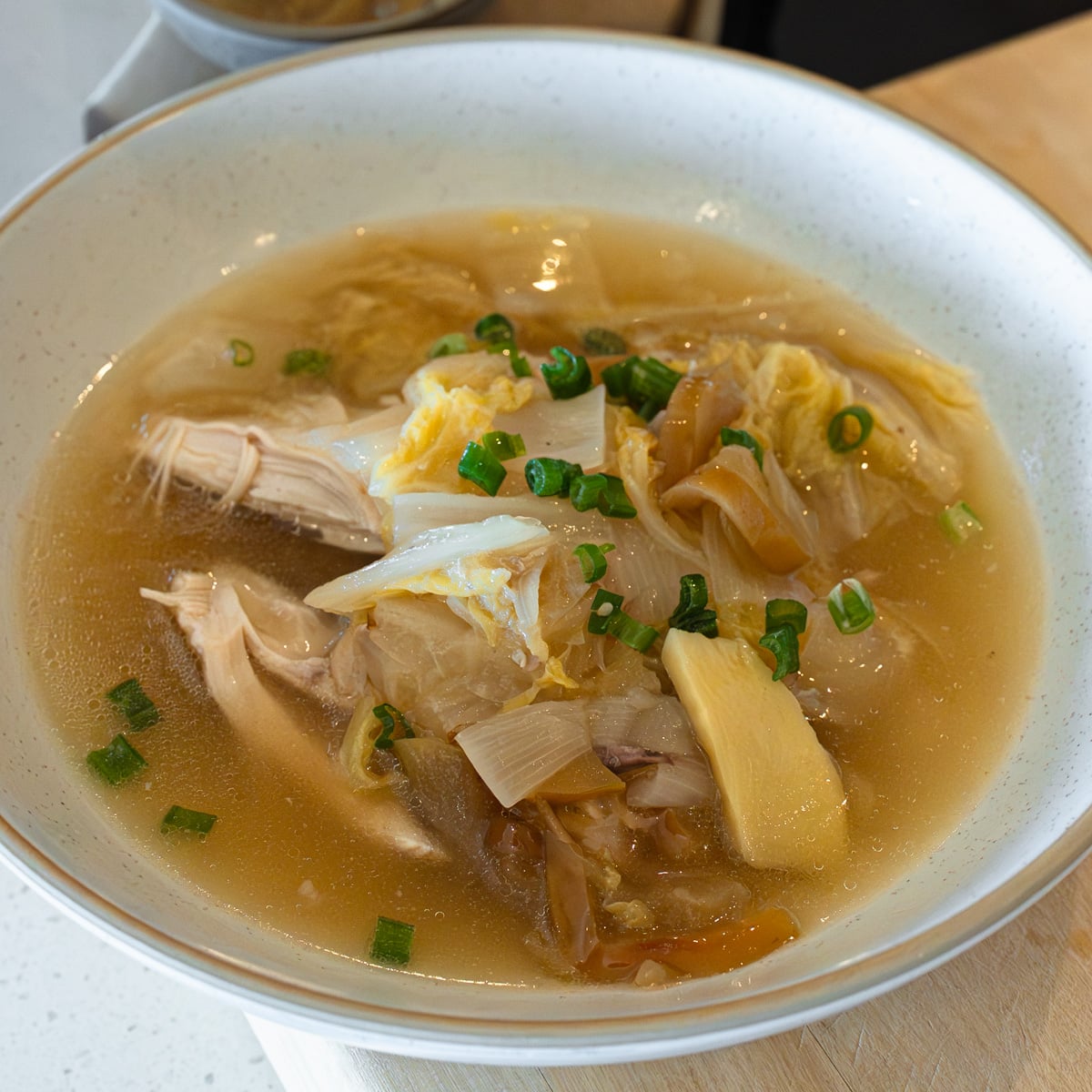Waterless chicken soup