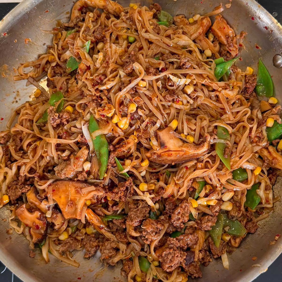 chili oil noodles with ground beef