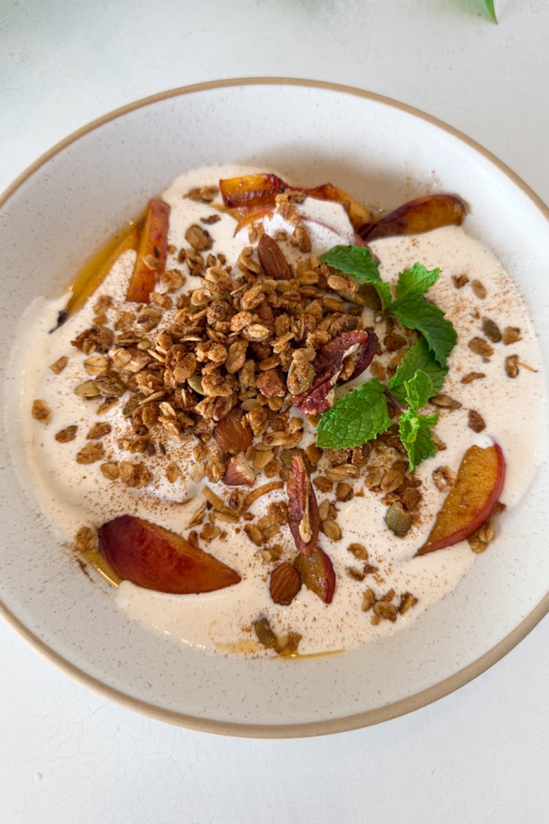 peaches with cottage cheese