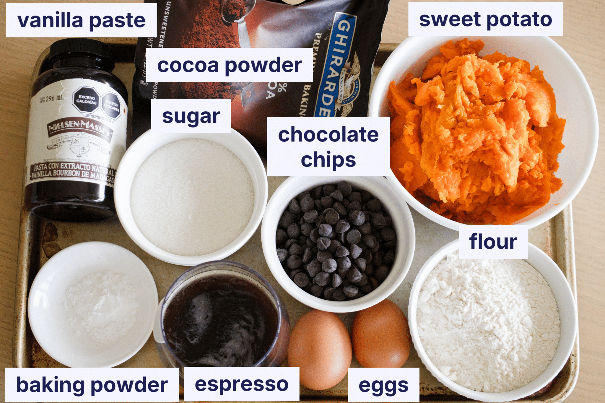sweet potato brownies ingredients